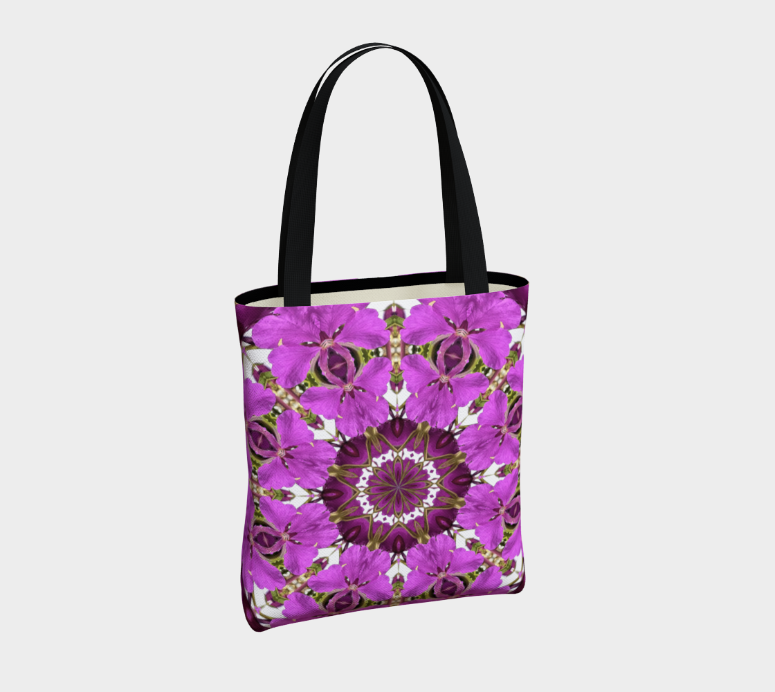 Spring Floral Mandala Shoulder Bag in Tough Poly Fabric