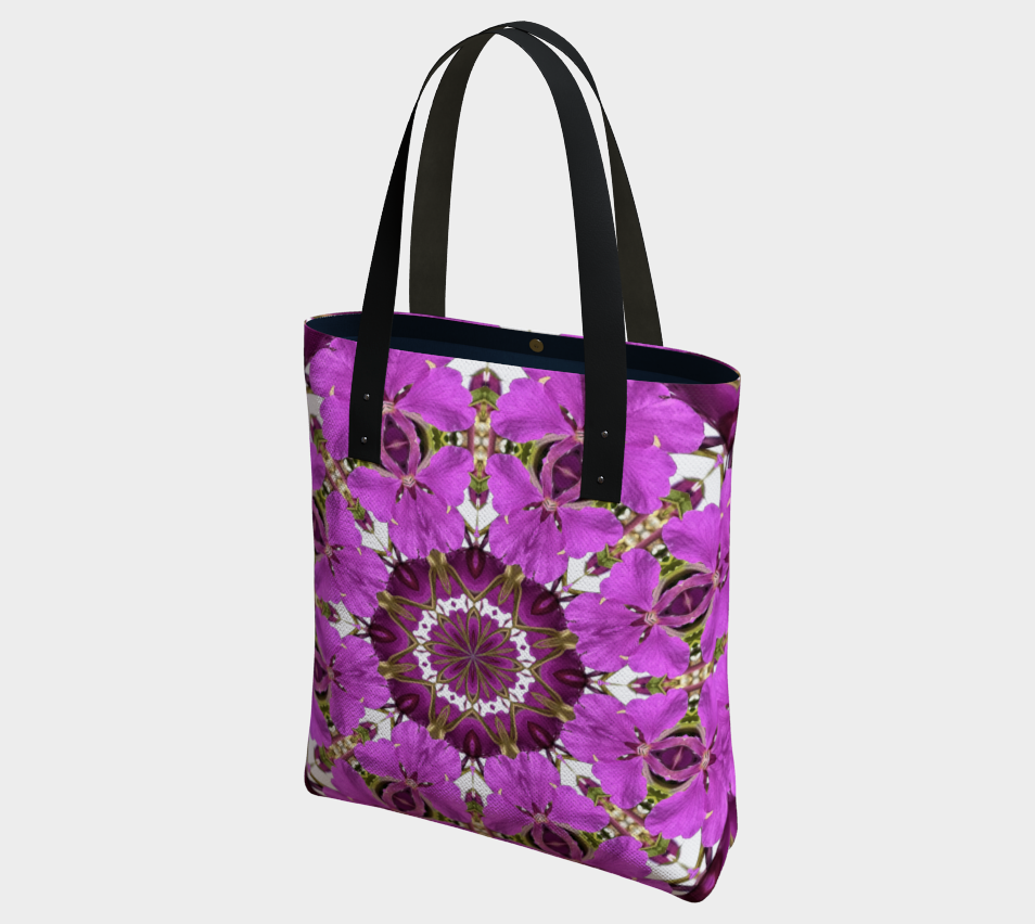 Spring Floral Mandala Shoulder Bag in Tough Poly Fabric