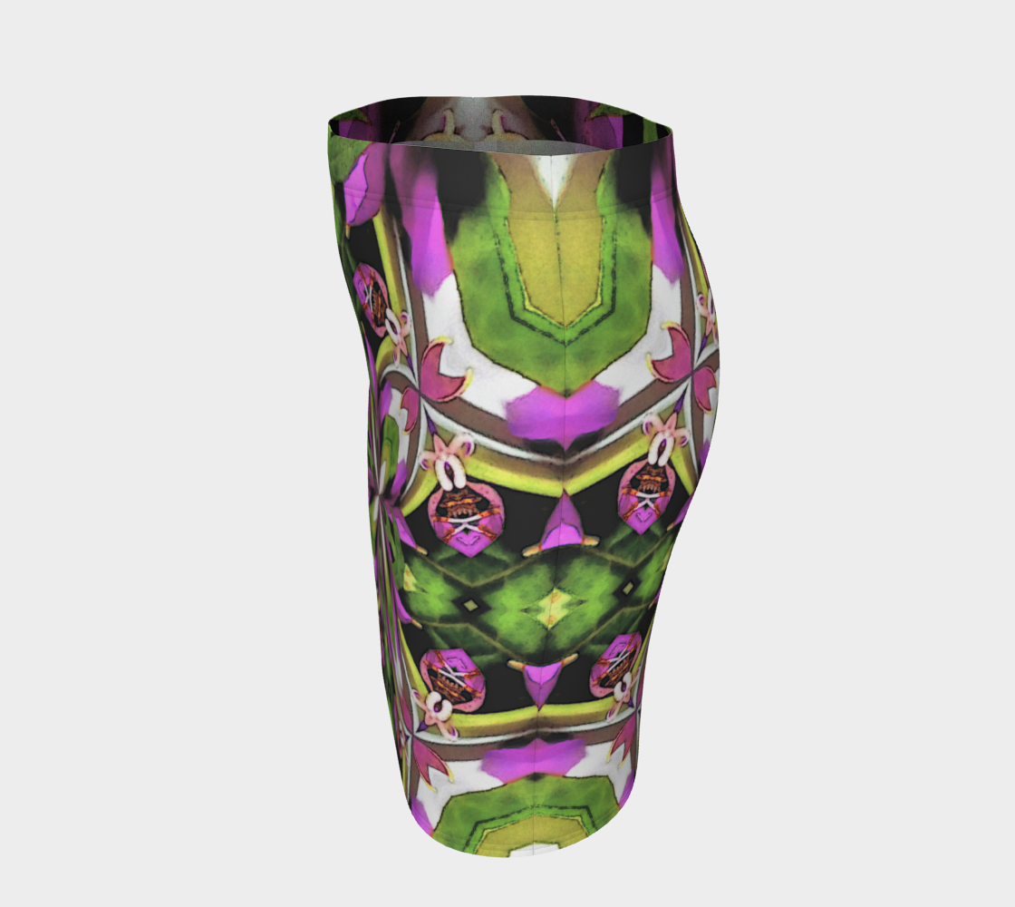 Nature Fractal Print Fitted Short Skirt Stretchy Fabric Active Wear for Her