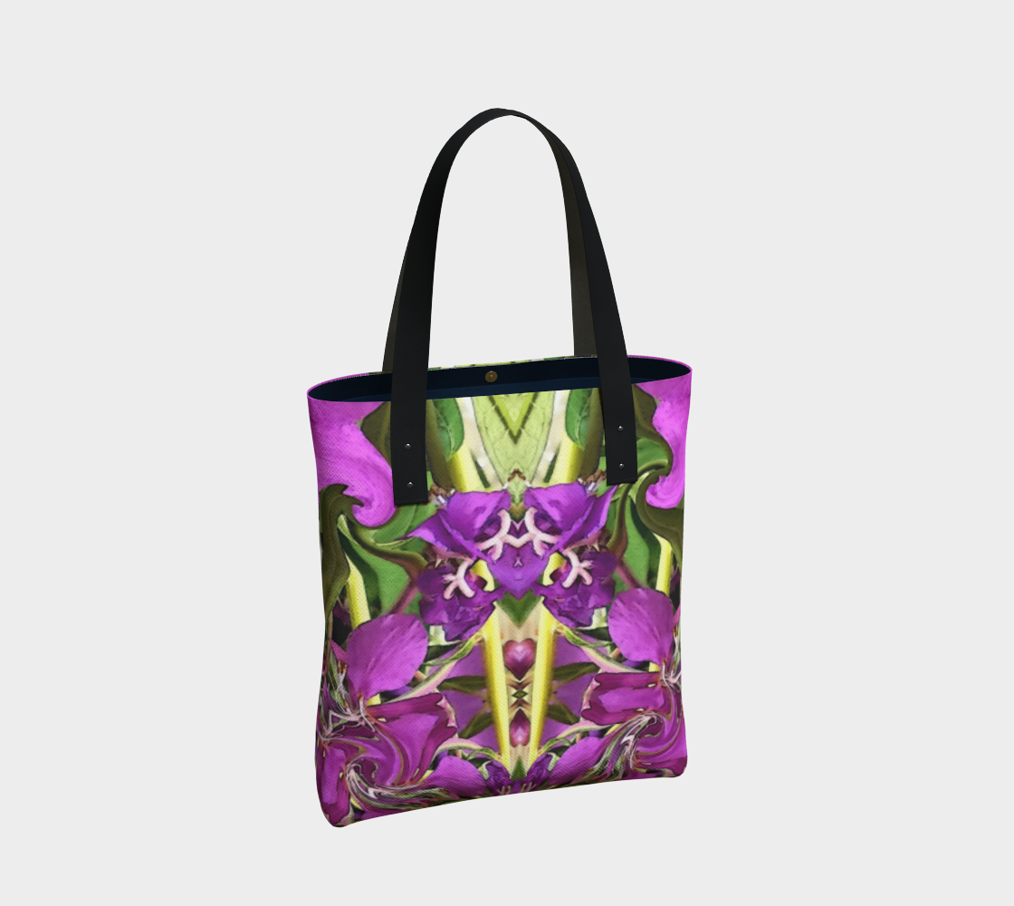 Urban Tote Bag in a Nature Floral Mandala Print Vibrant Colorful Accessories