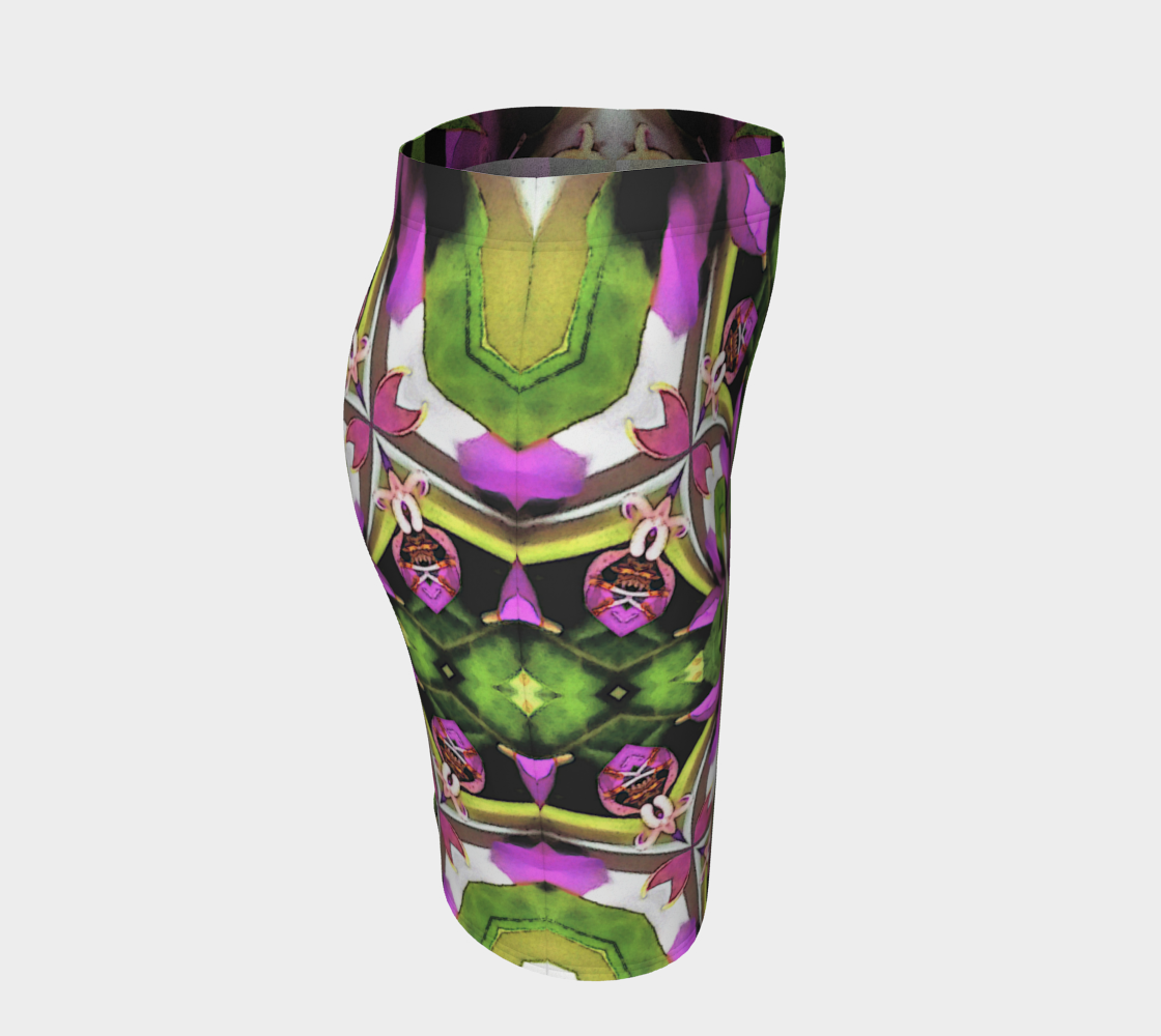 Nature Fractal Print Fitted Short Skirt Stretchy Fabric Active Wear for Her