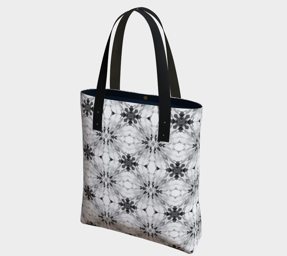 Classic Gray Floral Print Shoulder Bag