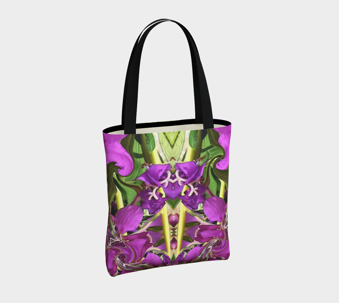 Urban Tote Bag in a Nature Floral Mandala Print Vibrant Colorful Accessories