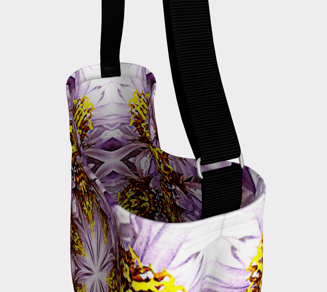 Purple Daisy Mandala Tote Bag