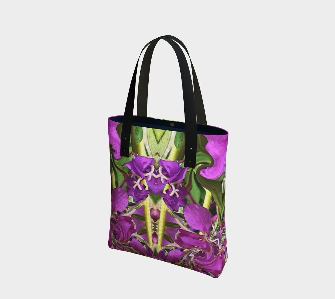 Urban Tote Bag in a Nature Floral Mandala Print Vibrant Colorful Accessories
