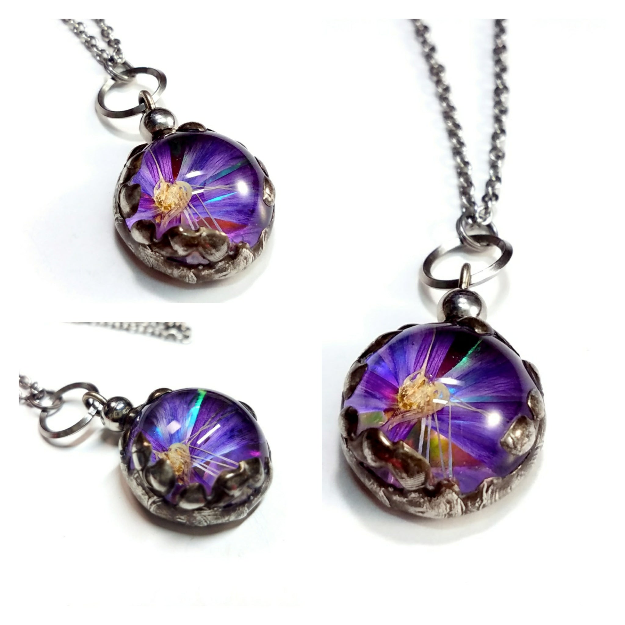 Boho Fashion Jewelry Real Pressed Flowers