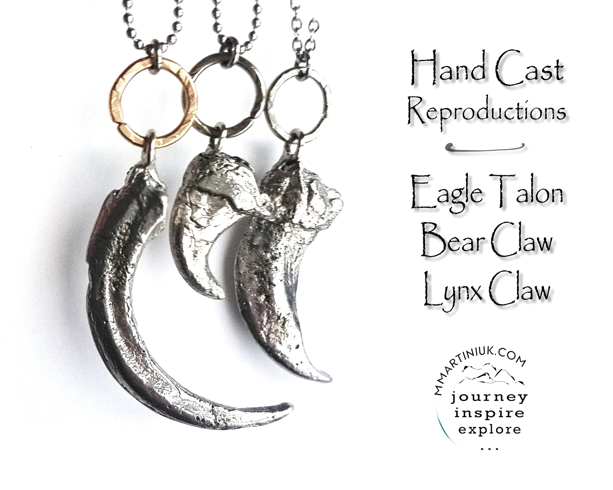 Gothic Style Claw Necklace, Eagle Talon Pendant, Alaska Lynx Claw, Grizzly Bear Claw Pendant