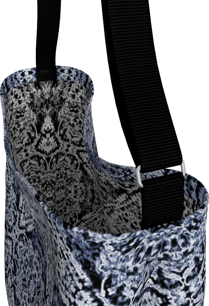 Navy Blue Lace Stretchy Tote Bag