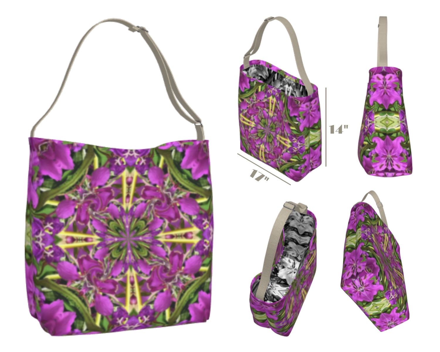 Bright Summer Floral Print Bag