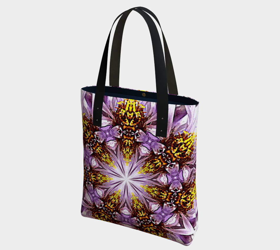 Purple Daisy Mandala Shoulder Bag