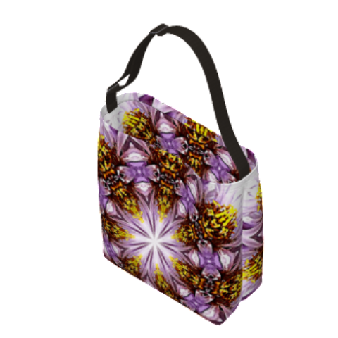Purple Daisy Mandala Tote Bag