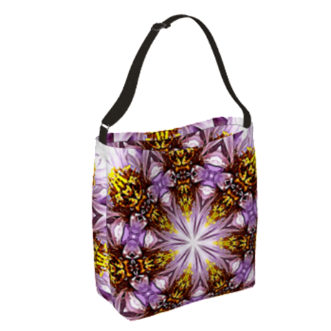 Purple Daisy Mandala Tote Bag