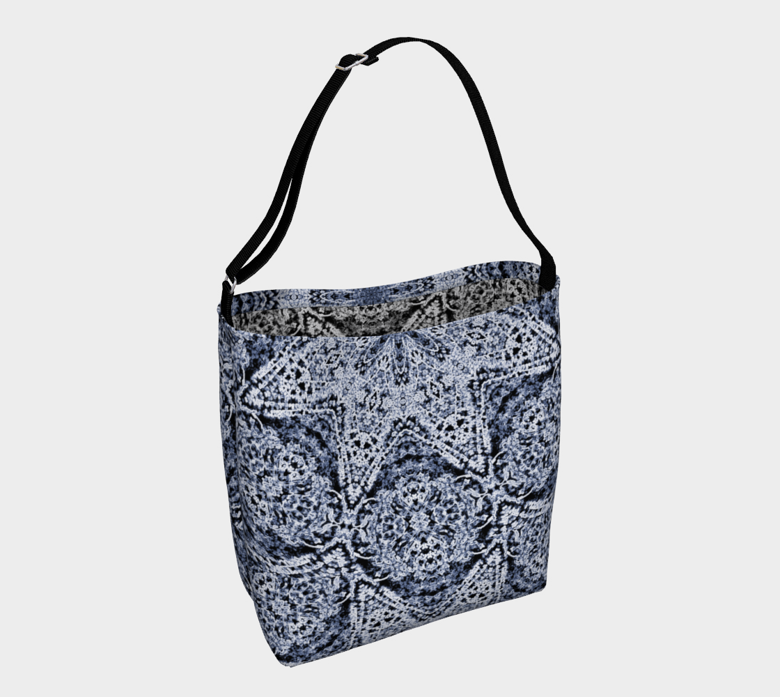 Navy Blue Lace Stretchy Tote Bag