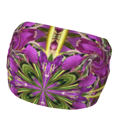 Soft stretchy headband with a lively and colorful floral mandala print