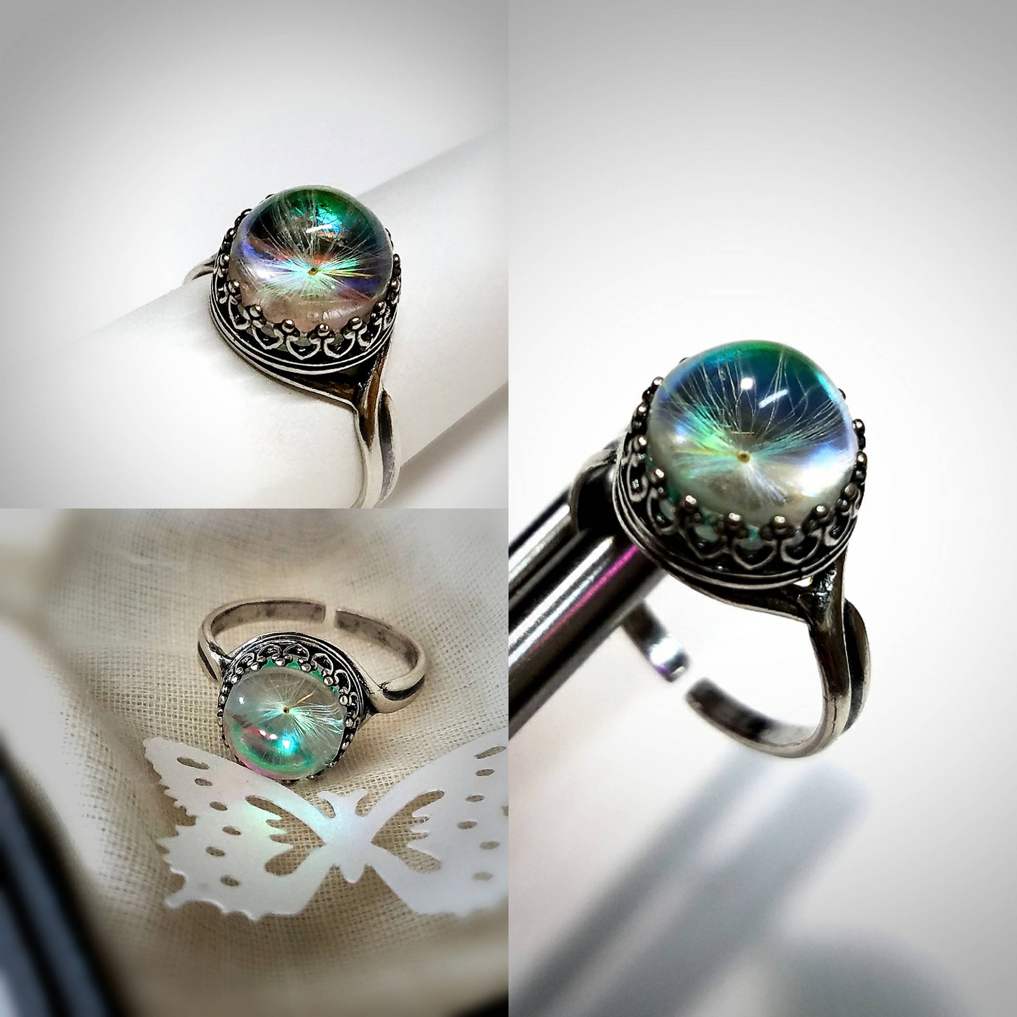 Tiny Wishes Ring Dandelion Seed Jewelry