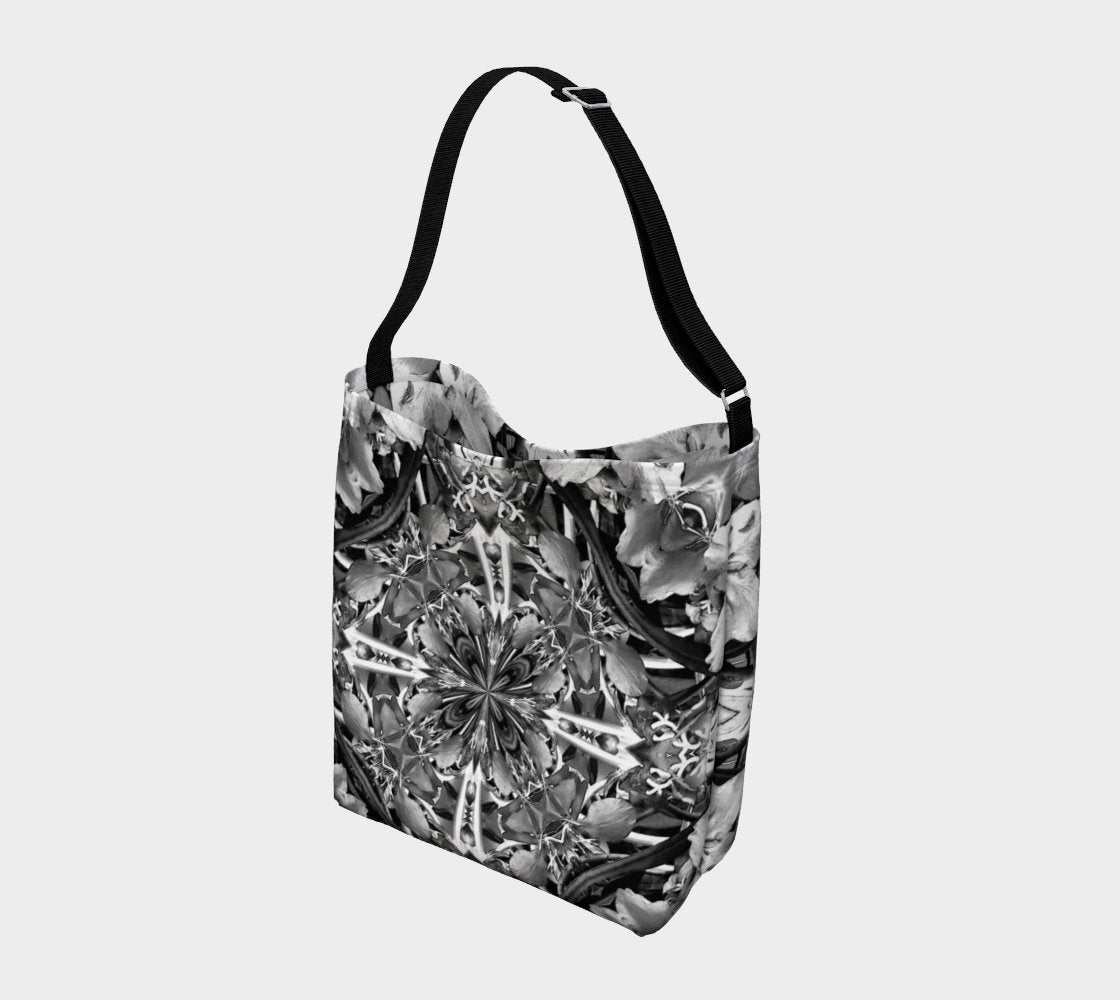 Black and White Floral Print Bag