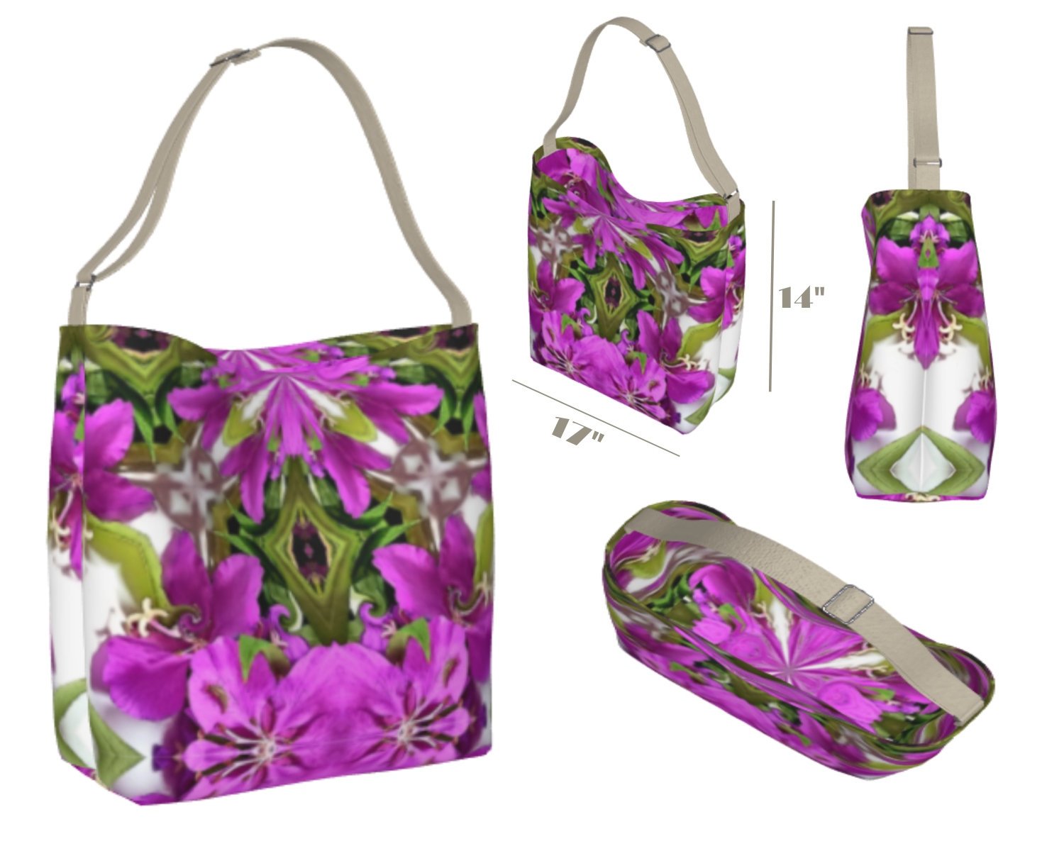 Stretchy Botanical Printed Tote Bag