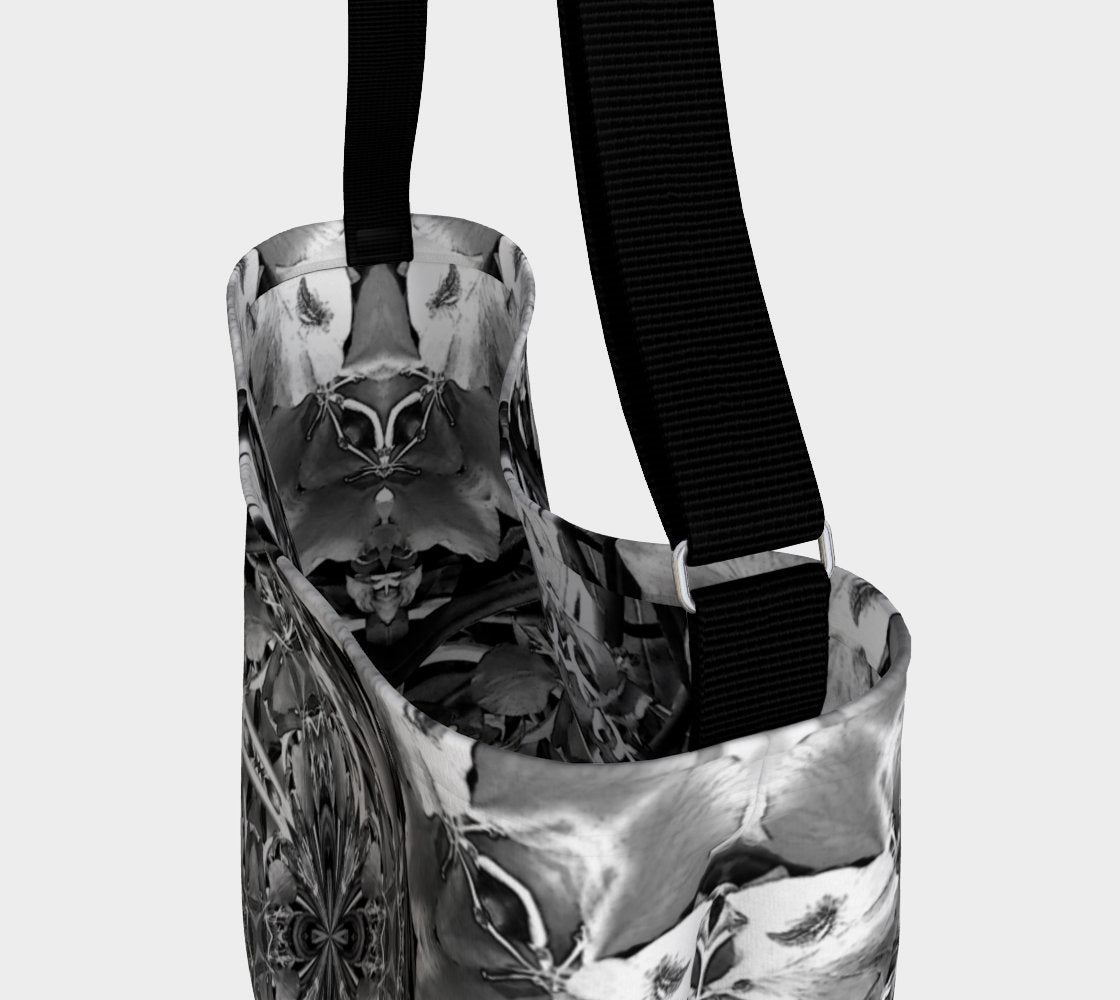 Black and White Floral Print Bag