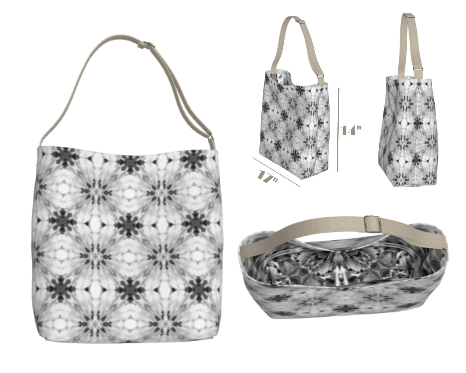 Reusable Grocery Tote Floral Print