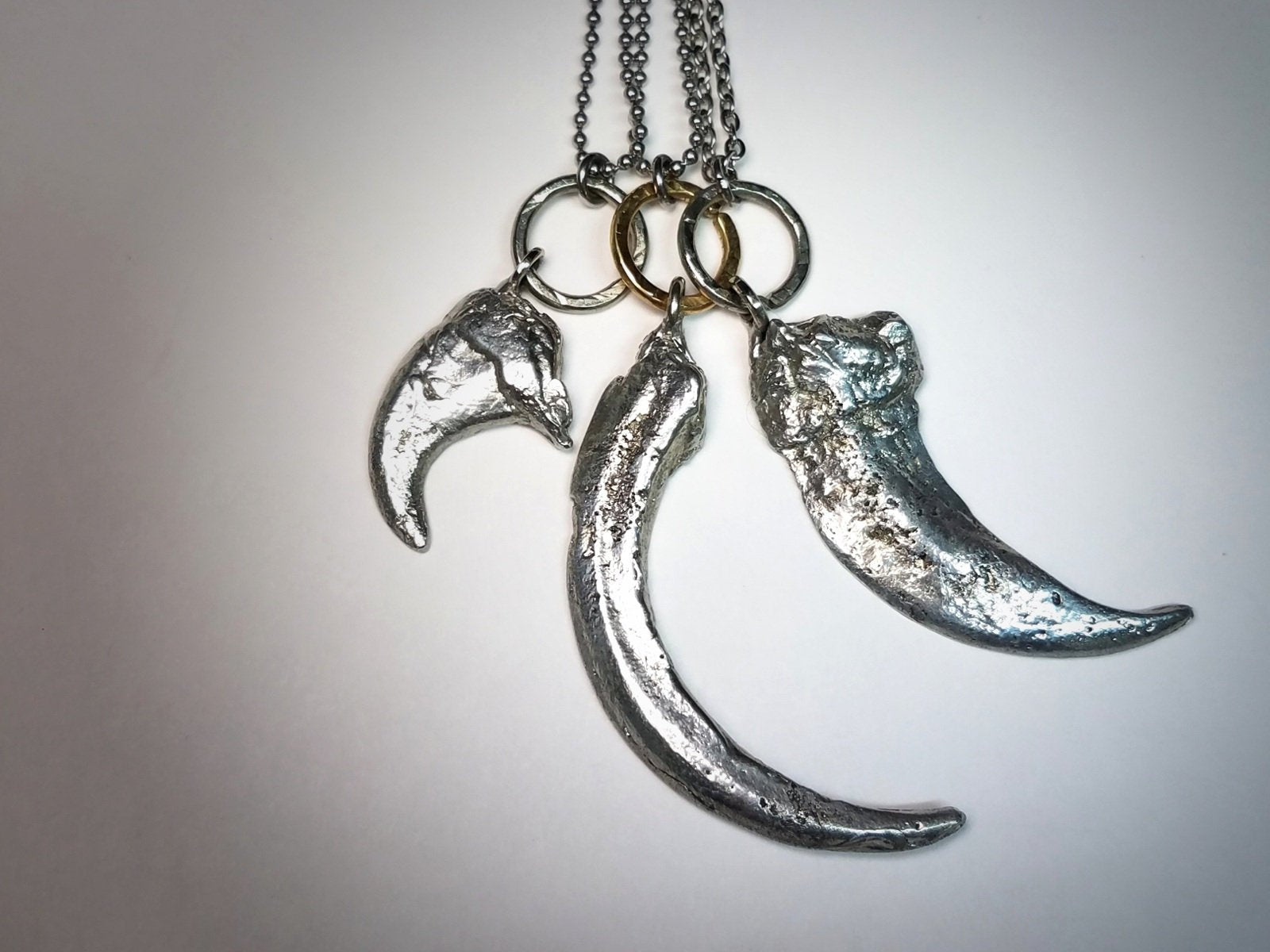 Gothic Style Claw Necklace, Eagle Talon Pendant, Alaska Lynx Claw, Grizzly Bear Claw Pendant