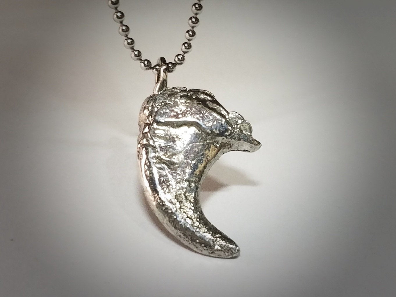 Rustic Alaska Lynx Claw Necklace Hand Cast Small Claw Jewelry