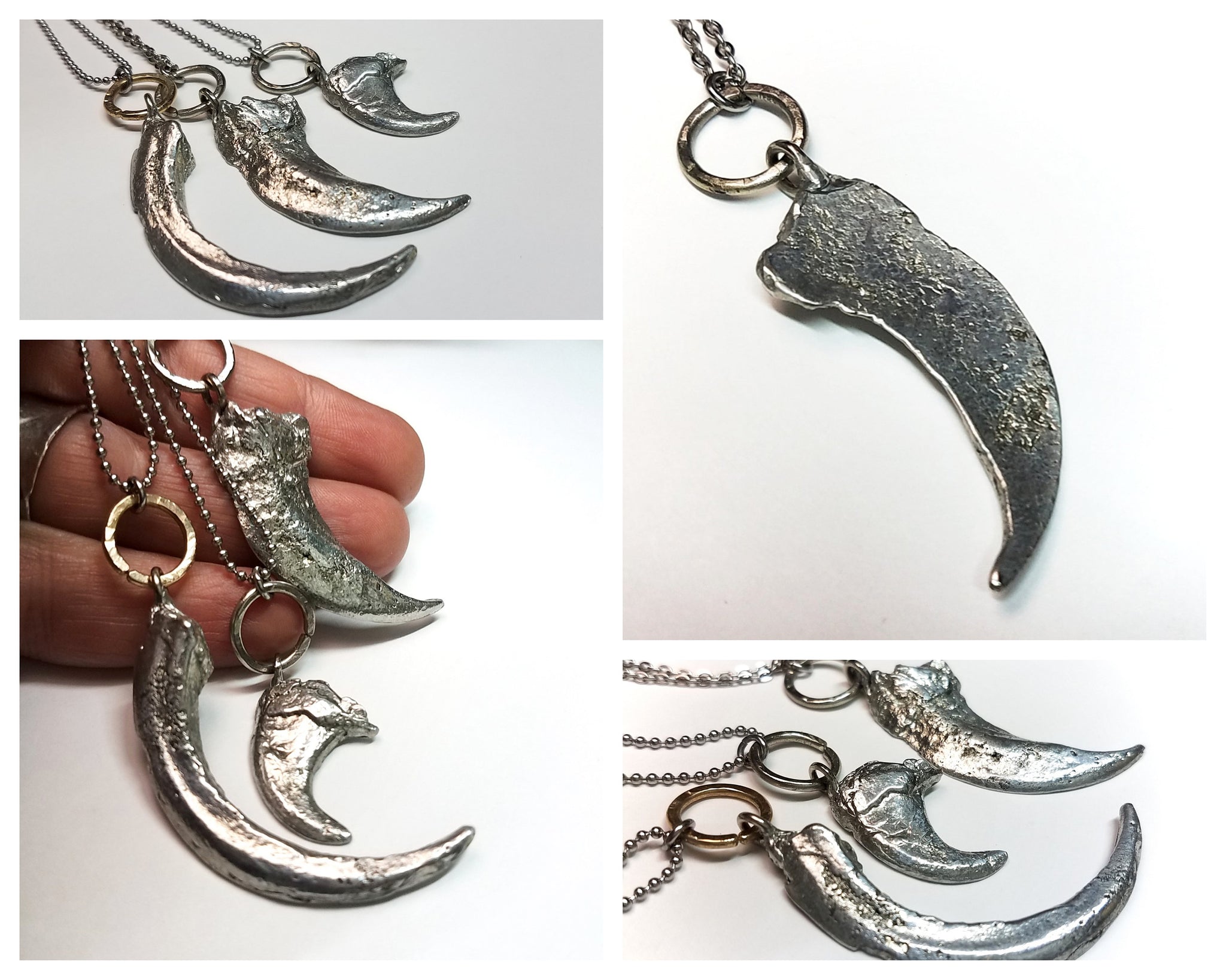Gothic Style Claw Necklace, Eagle Talon Pendant, Alaska Lynx Claw, Grizzly Bear Claw Pendant