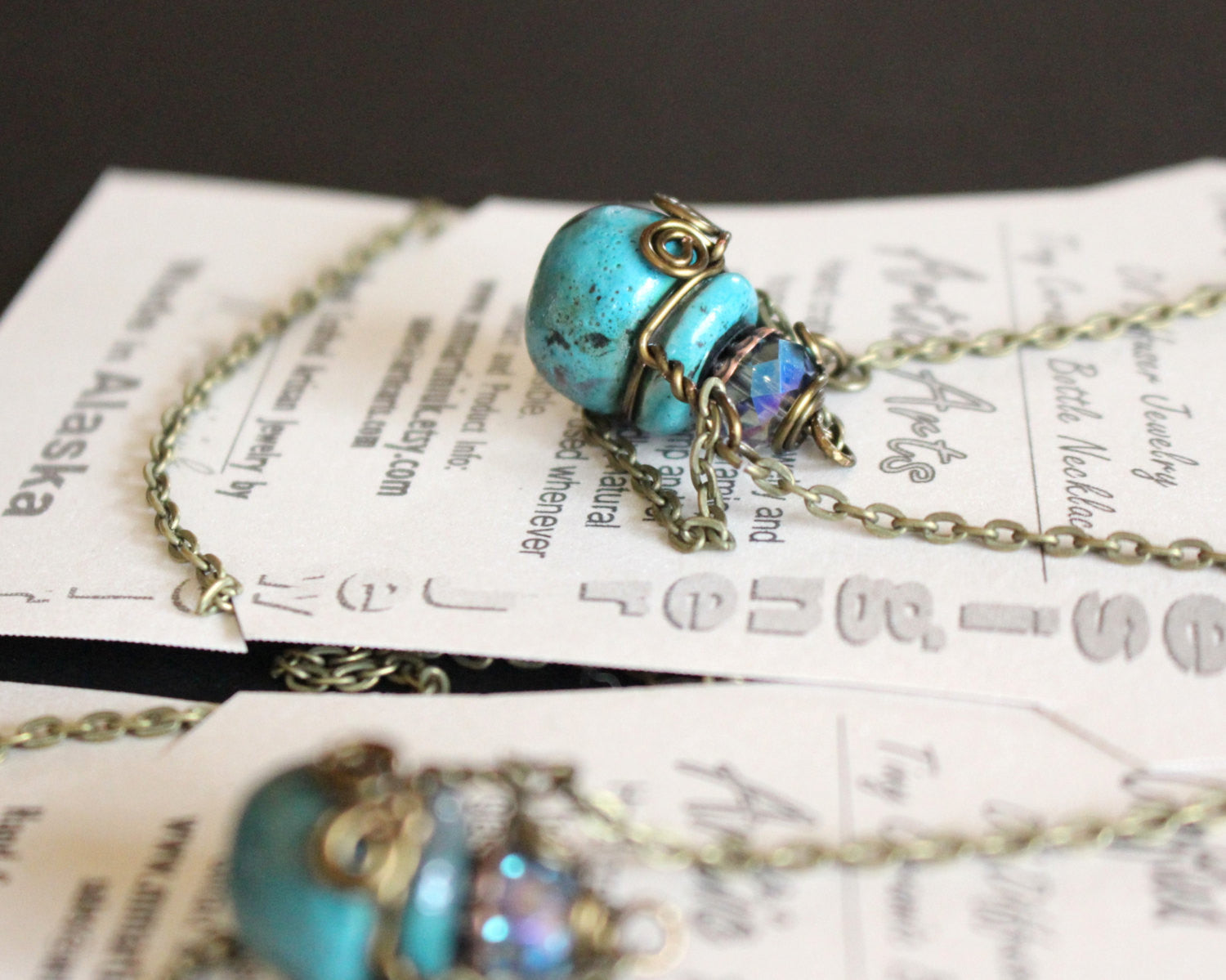 Tiny Bottle Necklace Essential Oil Perfume Jewelry Handmade