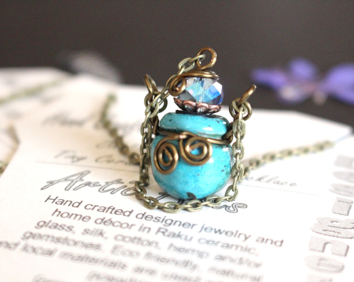 Tiny Bottle Necklace Essential Oil Perfume Jewelry Handmade