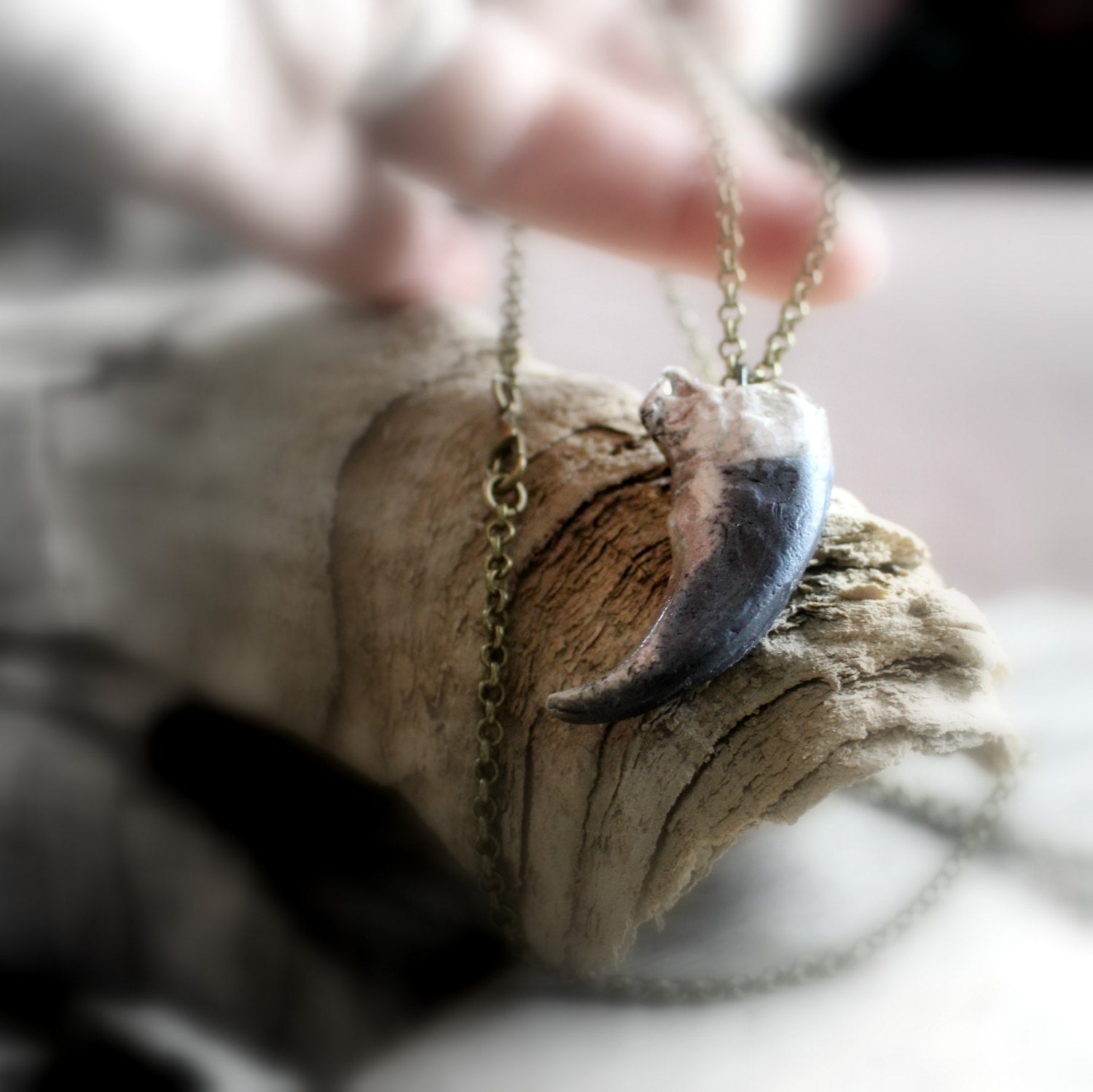 Bear claw necklace in ceramic for him