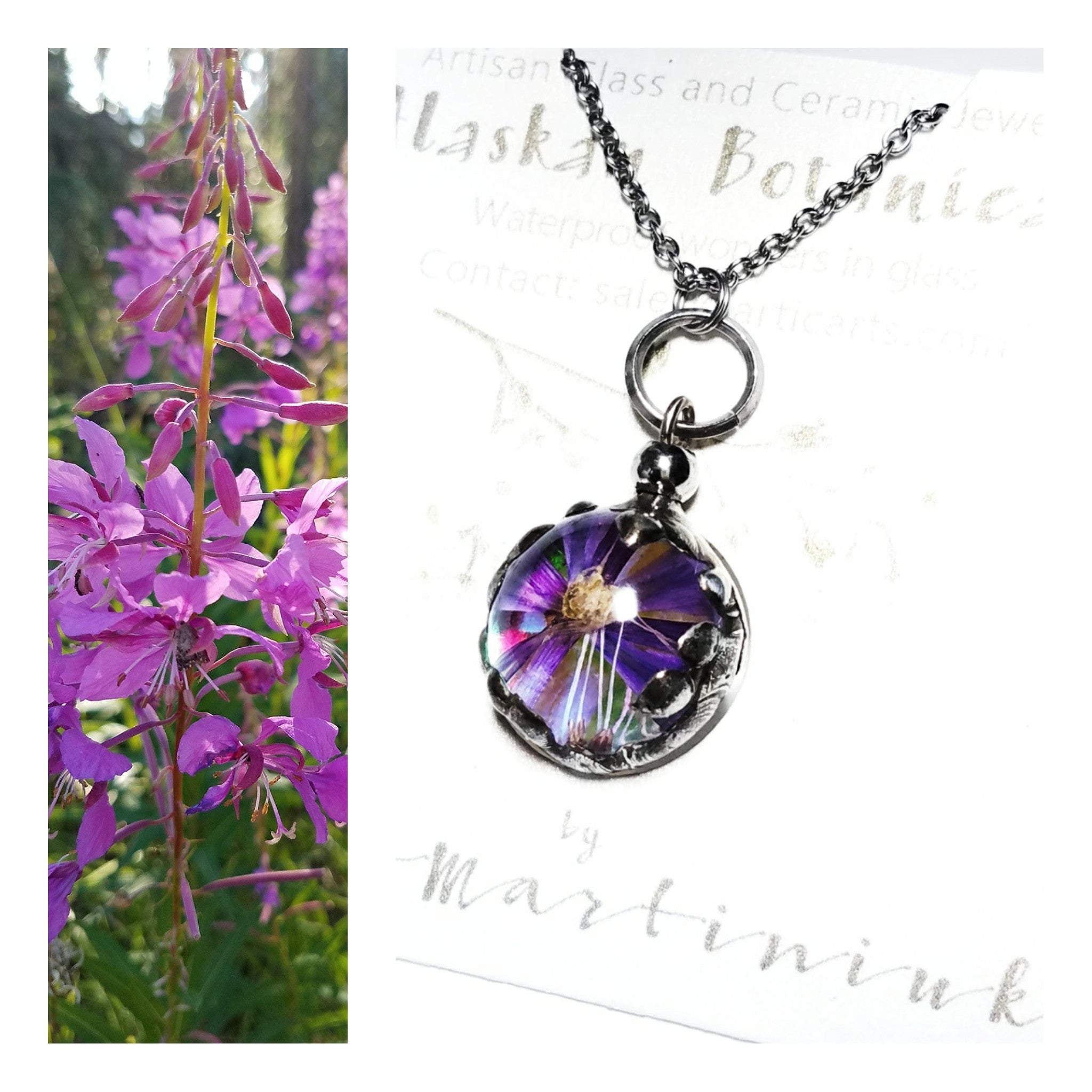 Boho Fashion Jewelry Real Pressed Flowers