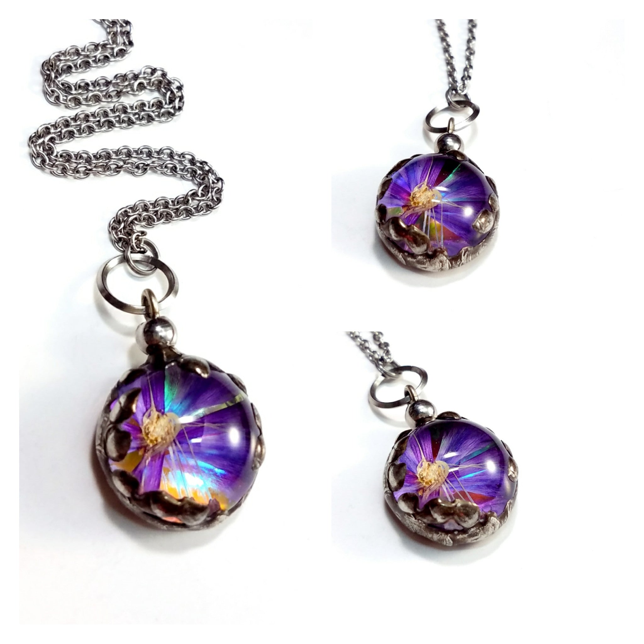 Boho Fashion Jewelry Real Pressed Flowers