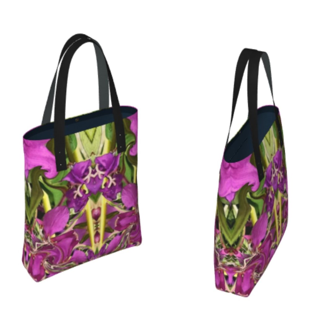 Urban Tote Bag in a Nature Floral Mandala Print Vibrant Colorful Accessories