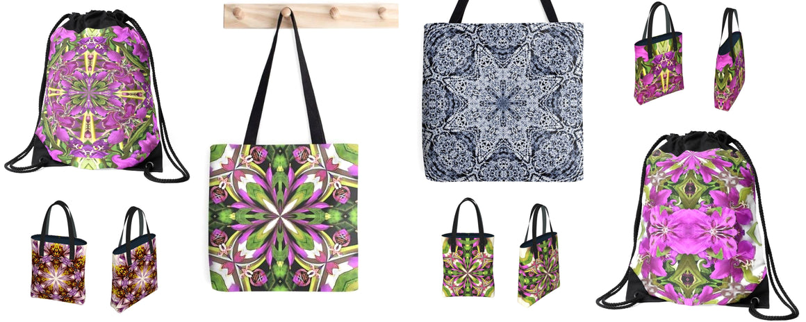 Botanical art print fashion bag collection