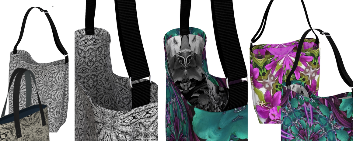 Stretchy fabric art print tote bag