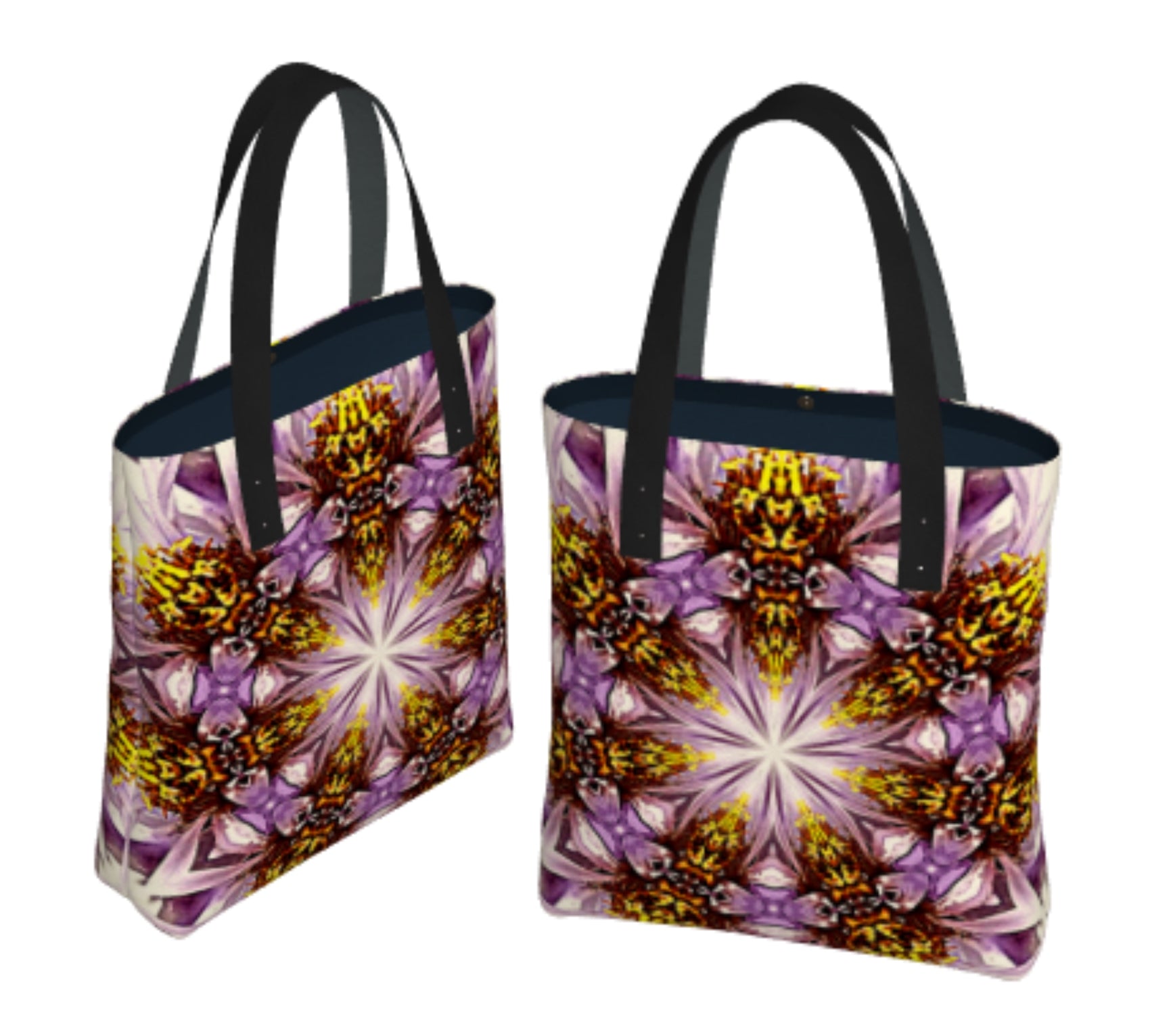 Purple Daisy Mandala Shoulder Bag