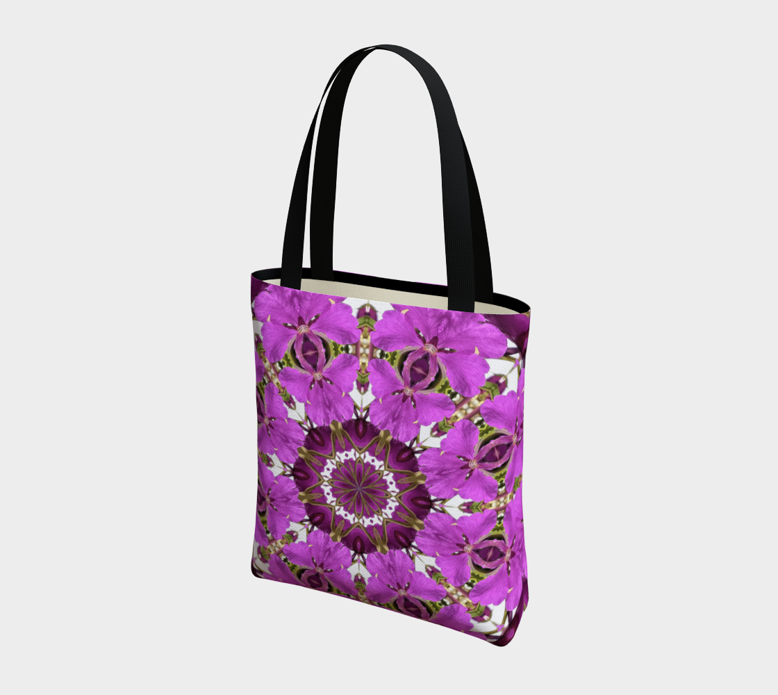 Spring Floral Mandala Shoulder Bag in Tough Poly Fabric