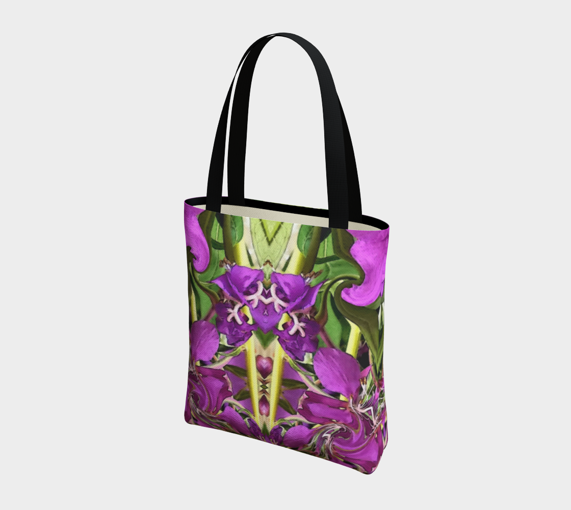 Urban Tote Bag in a Nature Floral Mandala Print Vibrant Colorful Accessories