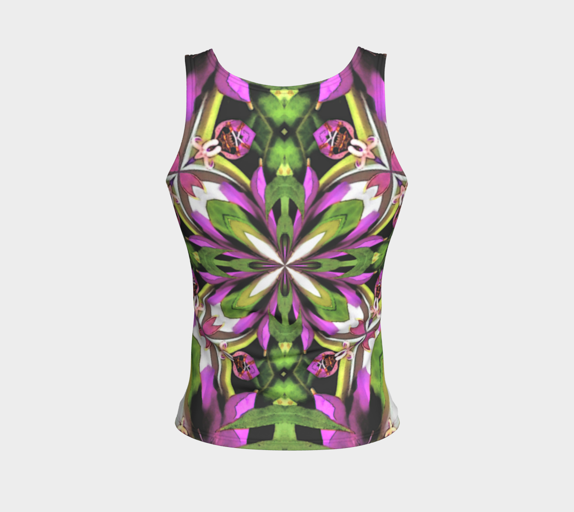 Bright Color Flower Mandala Fitted Tank Top Summer Style Regular Length