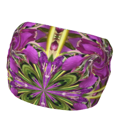 Soft stretchy headband with a lively and colorful floral mandala print 