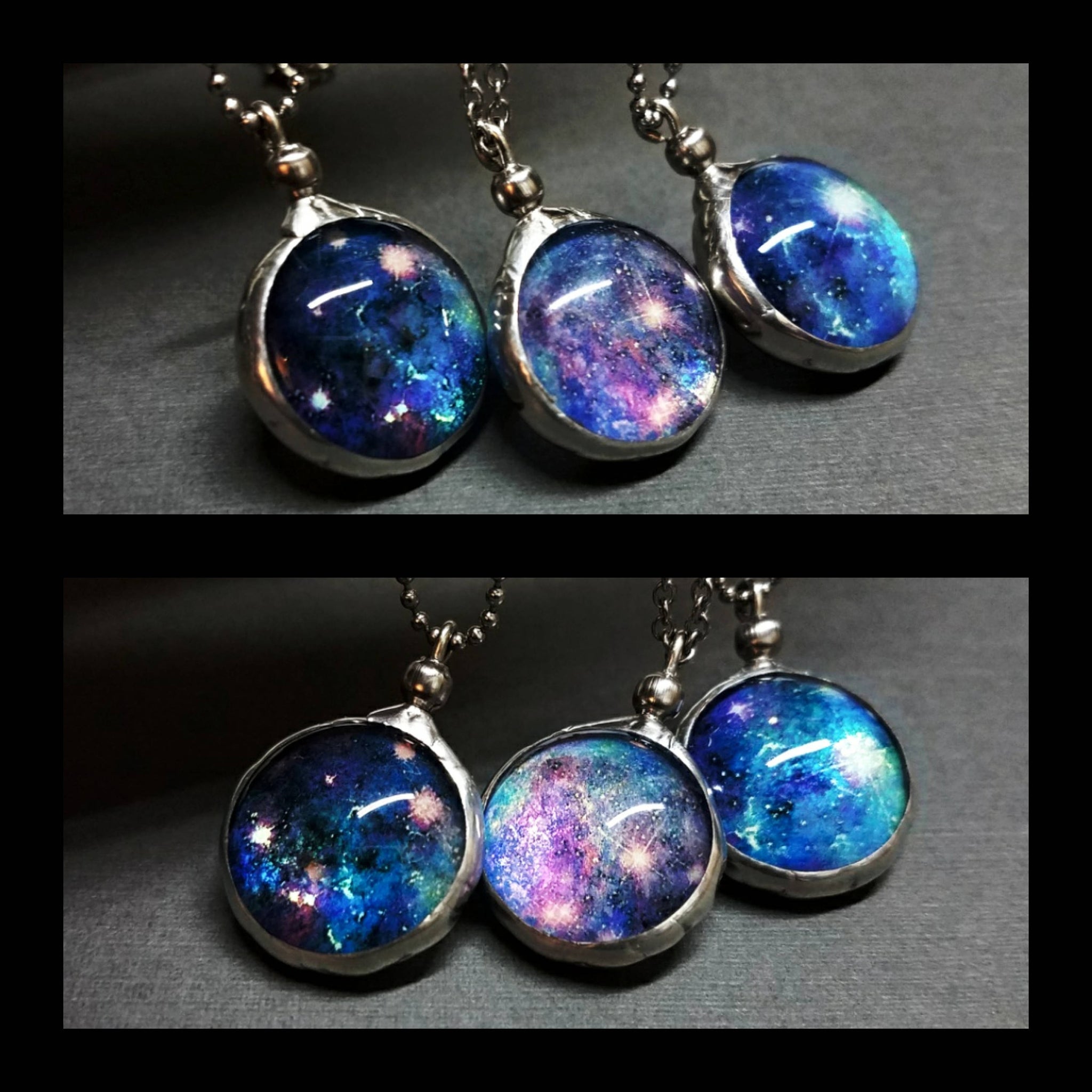 Luminous Nebula Galaxy Necklace Dichroic Glass Outer Space