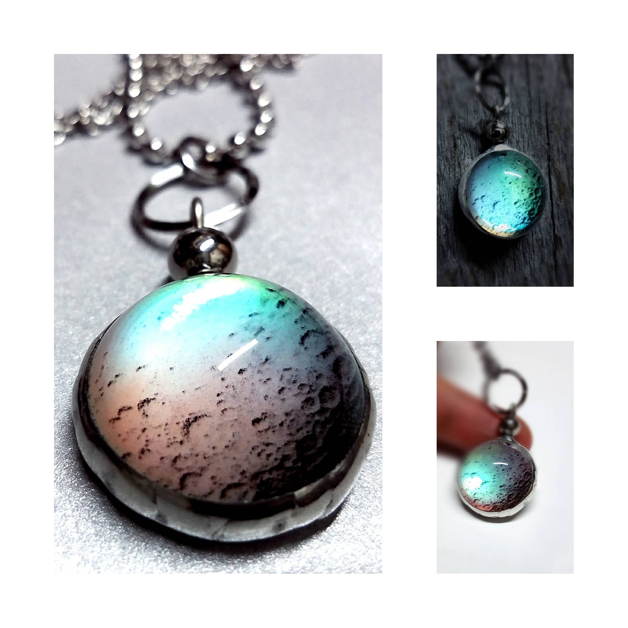 Color Changing Moon Glow Necklace Celestial Jewelry for Him or Her