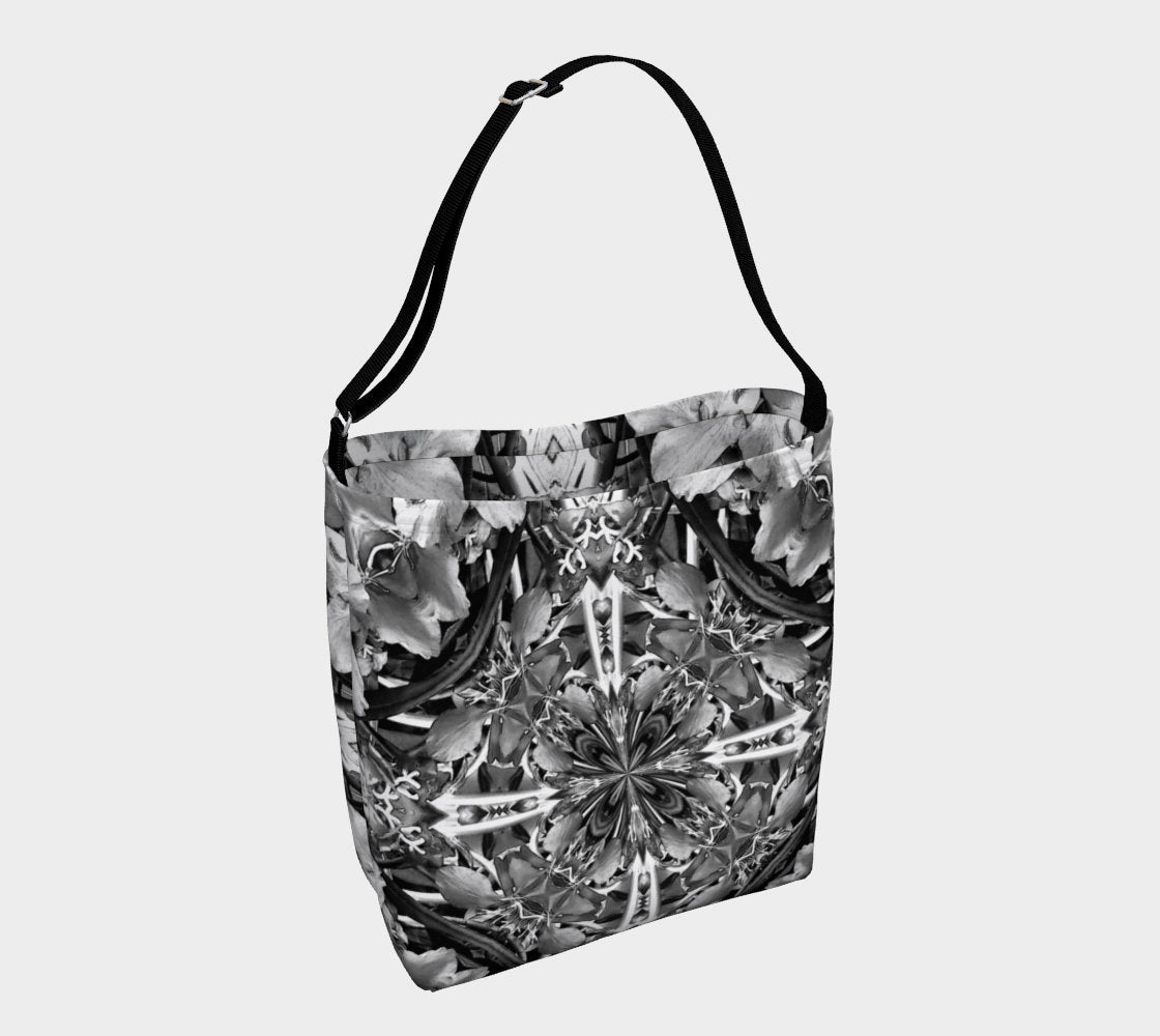 Black and White Floral Print Bag