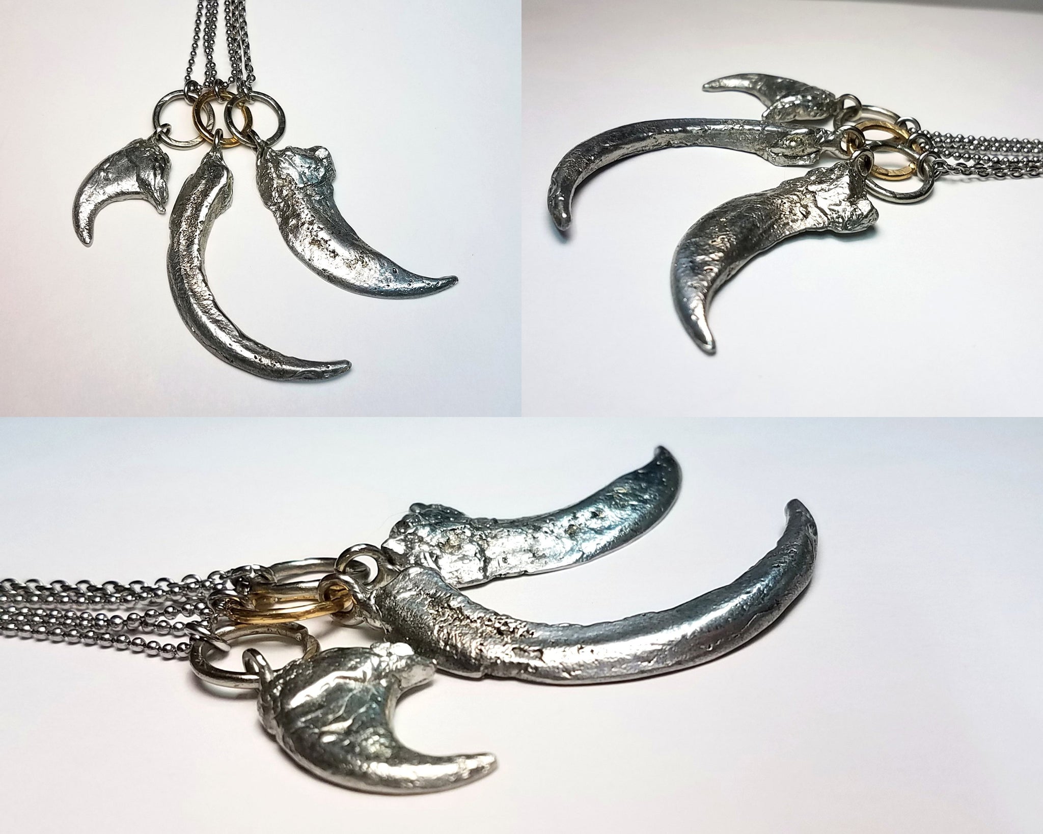 Gothic Style Claw Necklace, Eagle Talon Pendant, Alaska Lynx Claw, Grizzly Bear Claw Pendant
