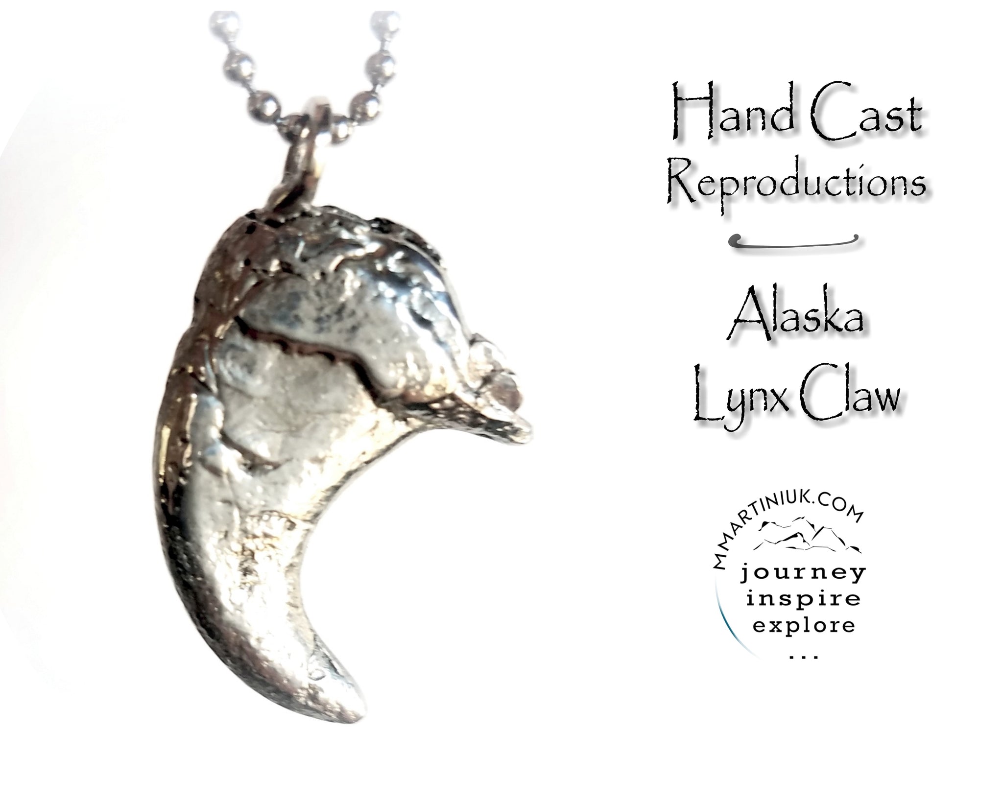 Rustic Alaska Lynx Claw Necklace Hand Cast Small Claw Jewelry
