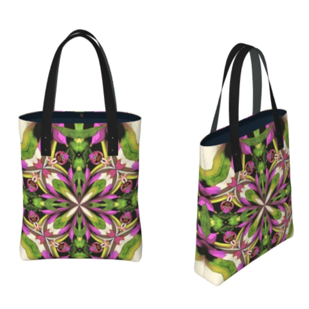 Bohemian style flower print tote bag